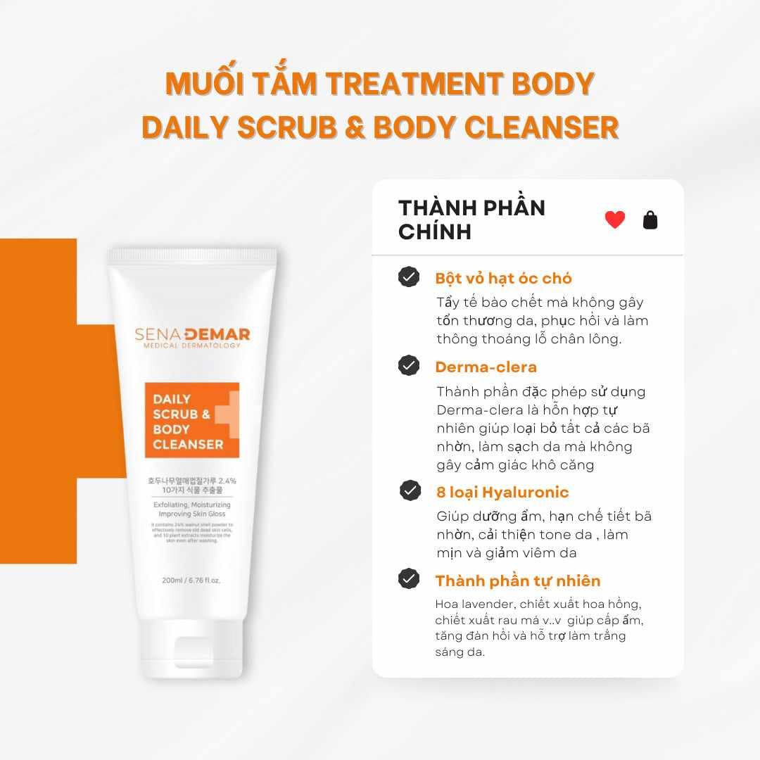 Sữa tắm tẩy da chết Senademar 200ml