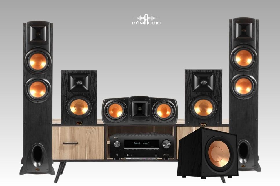 Combo Amply DENON AVR X2700H + Front KLIPSCH F-200 + Center KLIPSCH C-200 + Surround KLIPSCH B-100 + Sub KLIPSCH R-101SW - B74