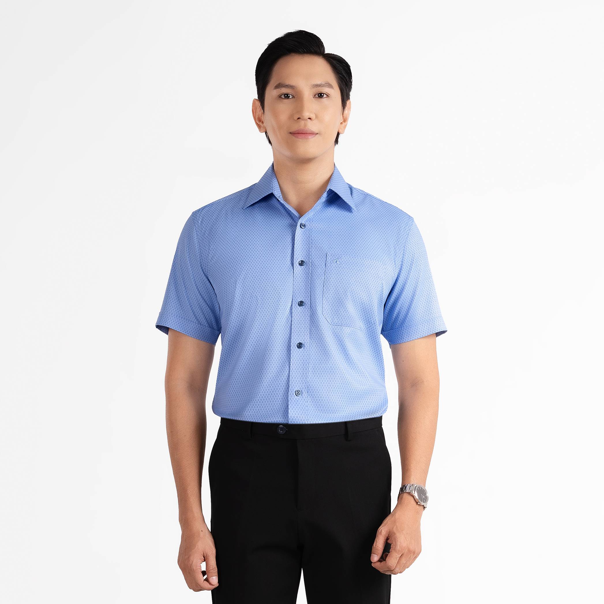 Áo Sơ Mi Nam Hoạ Tiết S46 - Form Classic - Vải Bamboo