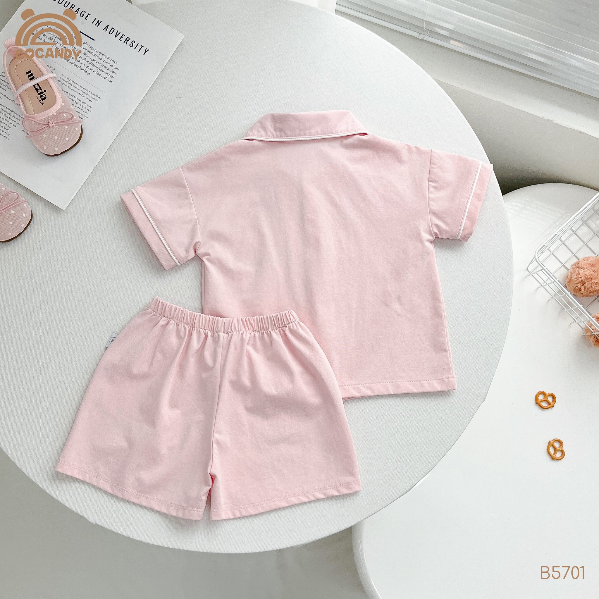 Bộ cộc pijama HỒNG phối túi ren nơ_thumbnail_2