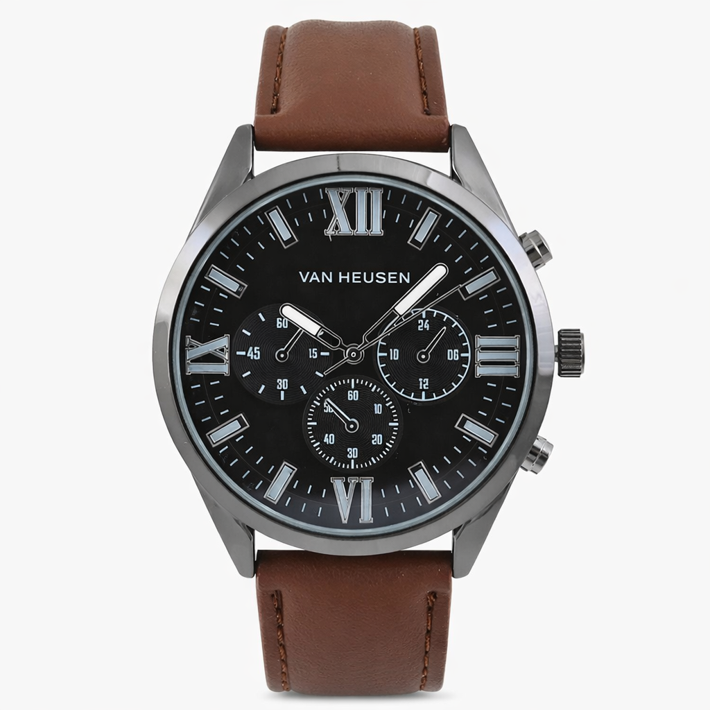 Đồng Hồ Nam Van Heusen Dây Da – Kèm Lắc Tay Cao Cấp
