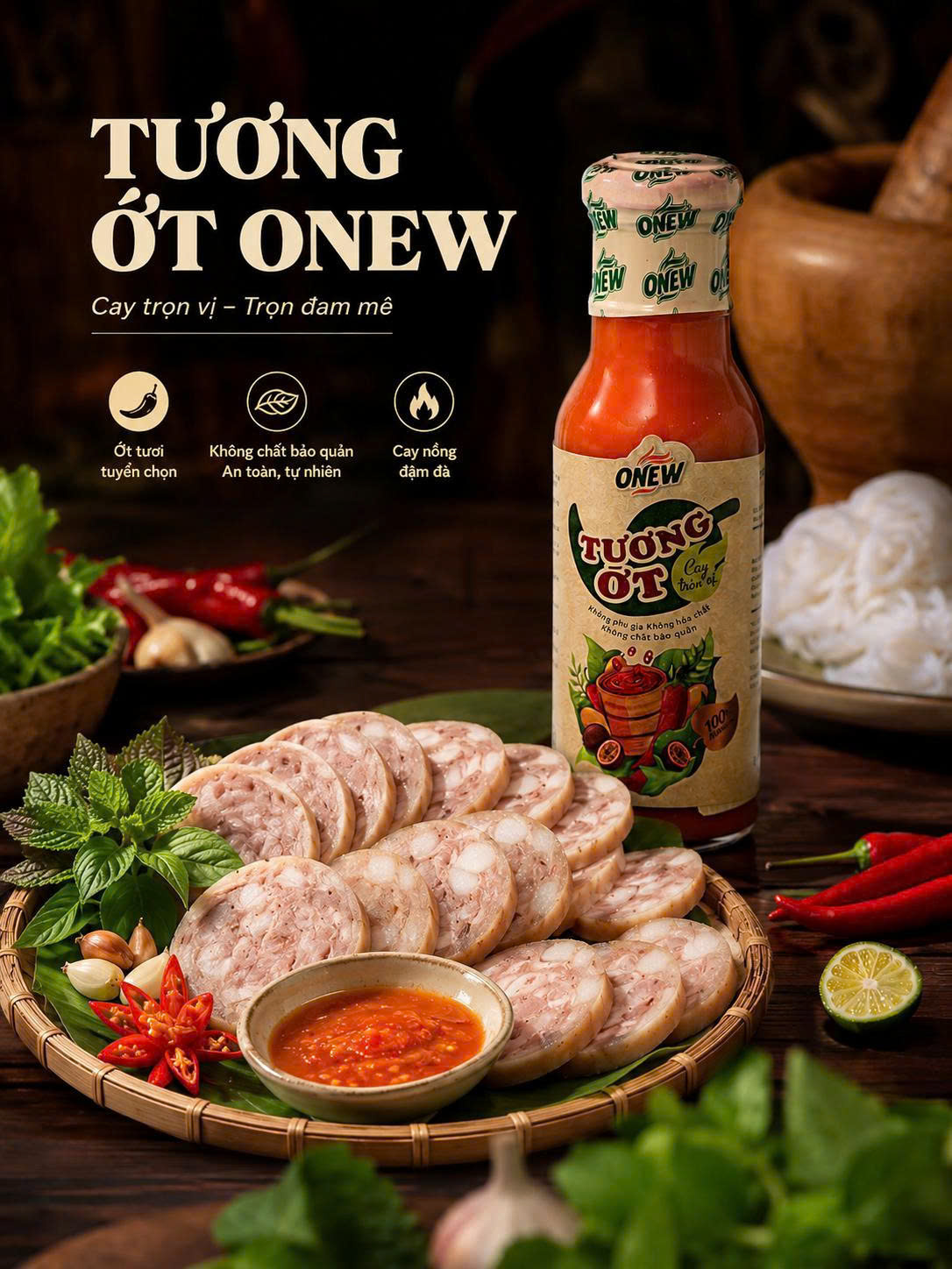 Giò lụa chấm tương ớt ONEW