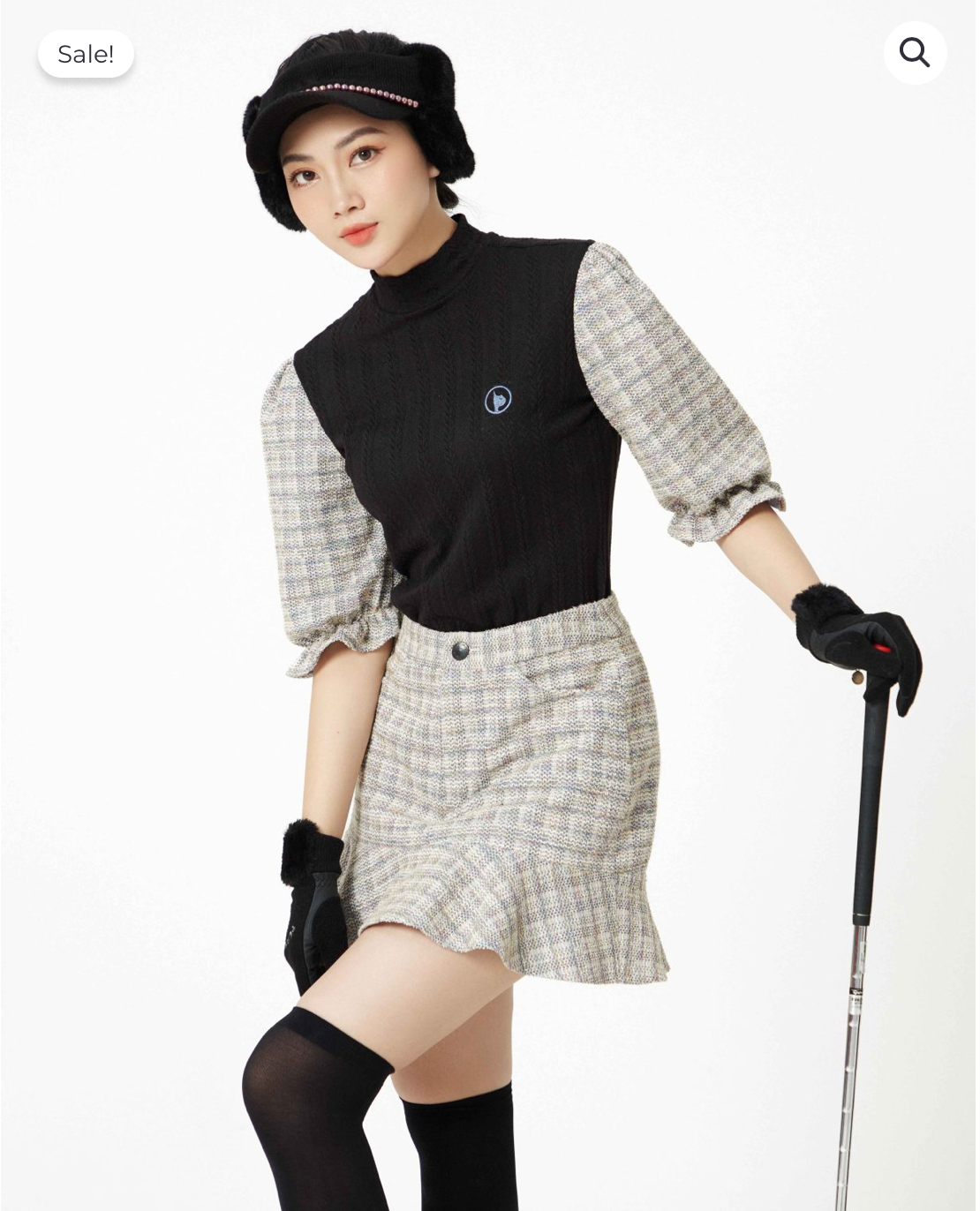 Áo phối tay tweed - Nữ