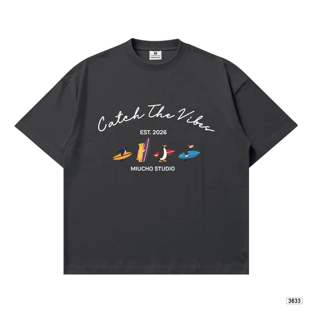 Áo thun unisex form boxy Catch the vibes Miucho 3633_thumbnail_12