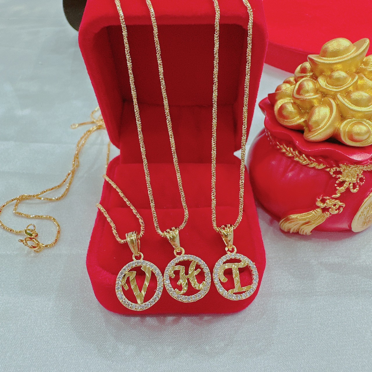 Dây Chuyền Mì + Mặt Chữ