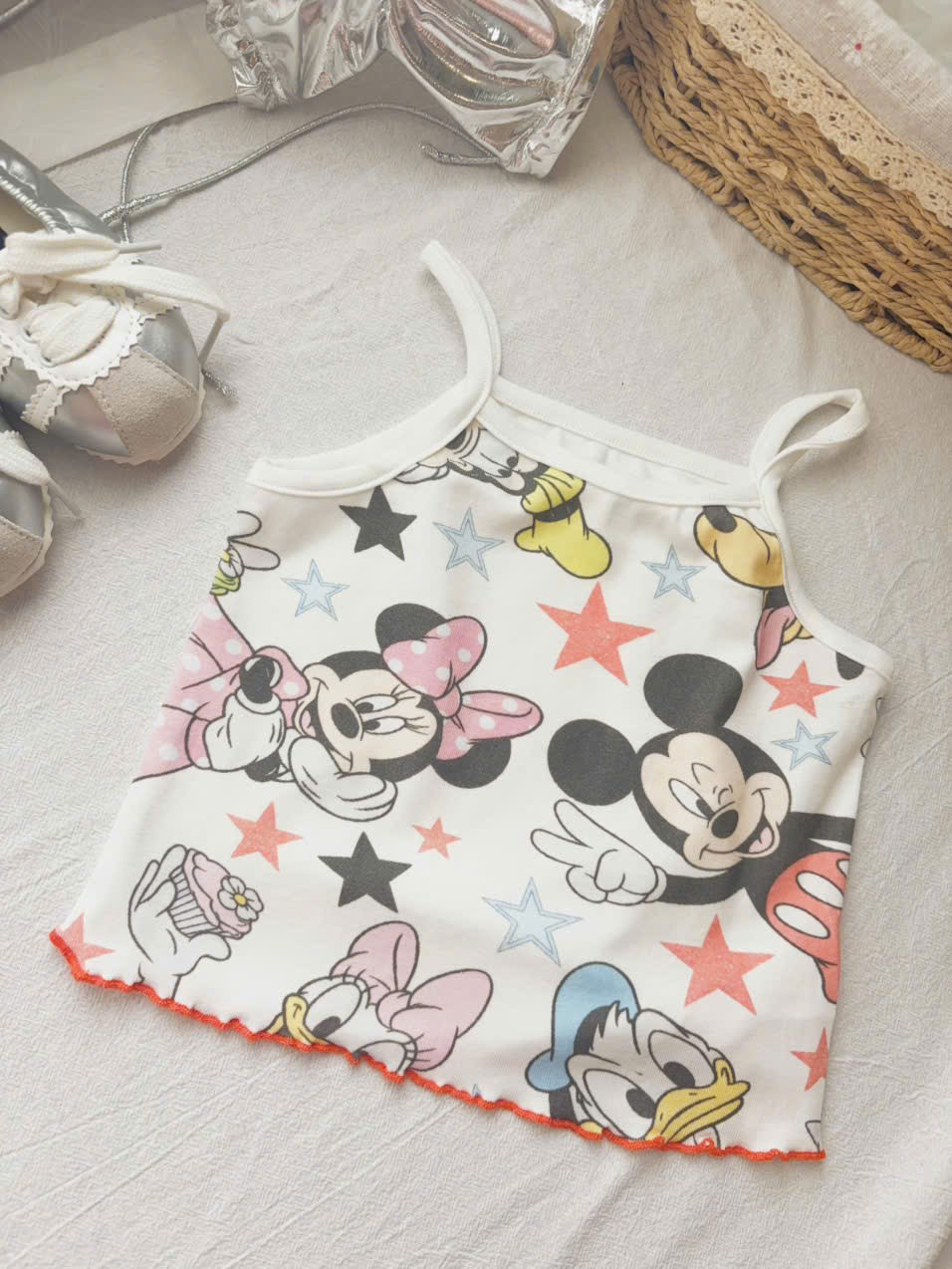 HY30 - Áo 2 dây Mickey trắng Huayou