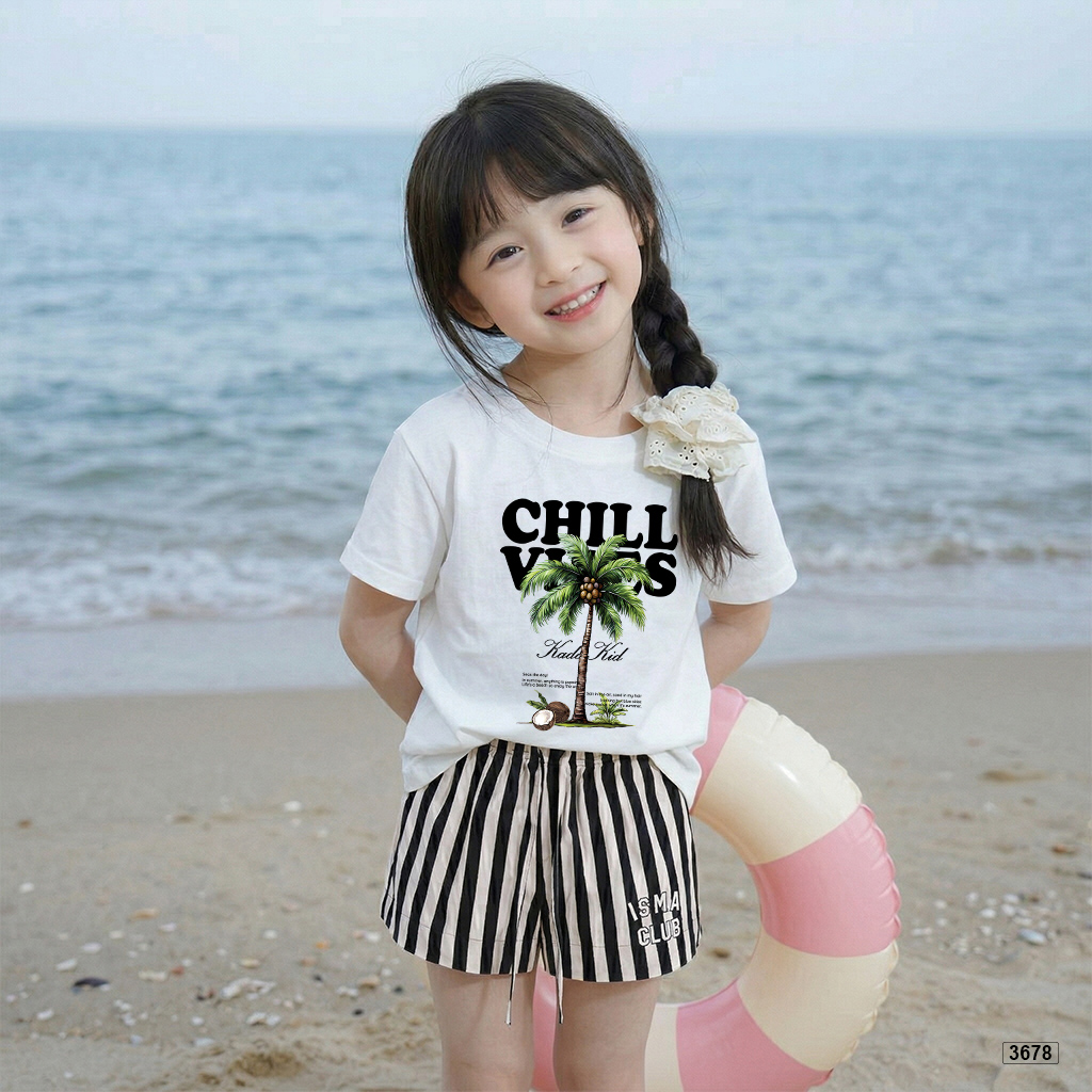 Áo thun bé trai bé gái hè biển Chill vibe Kado 3678_thumbnail_4