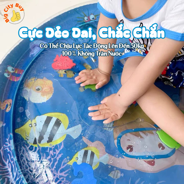 Thảm nước đệm nước mát cho bé nhún đệm nước chống tràn tặng kèm bơm, thảm nước cho em bé bò trườn_thumbnail_6