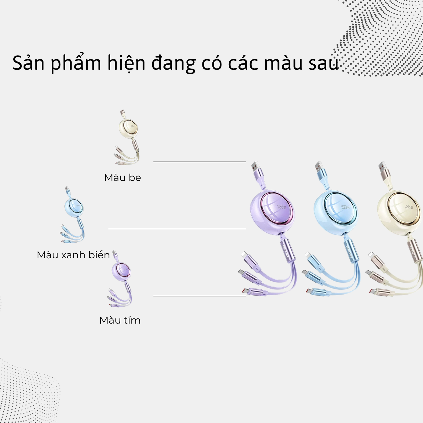 T-ECO SHOP | Cáp Sạc WEKOME WDC-18 100W 3 Trong 1 Dây Rút Gọn Hỗ Trợ Sạc Và Truyền Dữ Liệu_thumbnail_7
