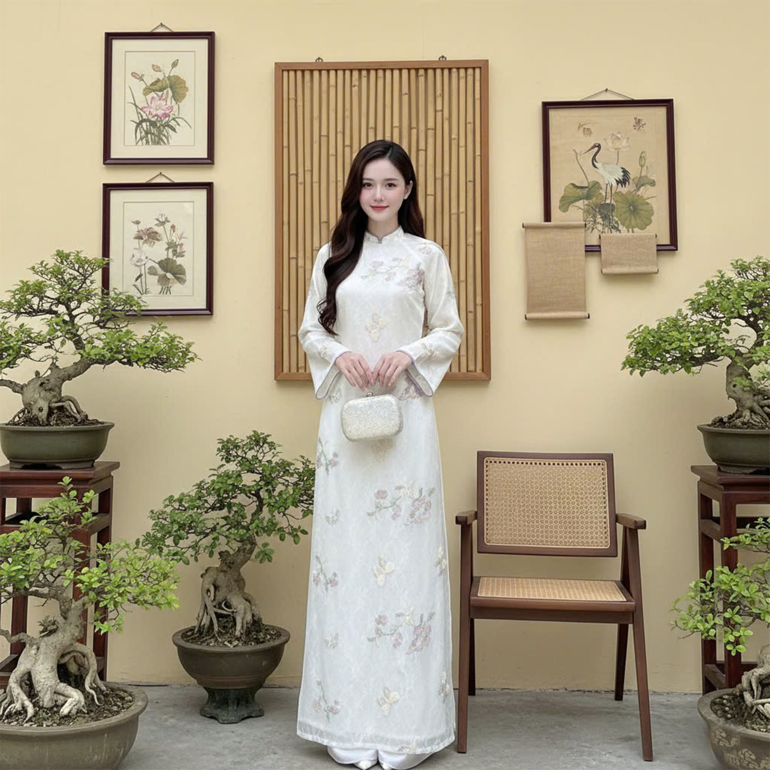 Áo Dài Cách Tân Nữ Đáng Suông Voan Thêu Mặc Tết N26-CT_thumbnail_4