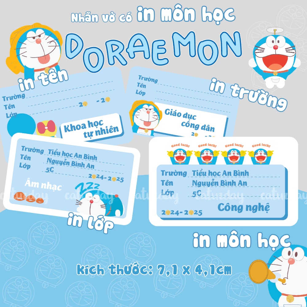 Nhãn vở DORAEMON MÔN HỌC