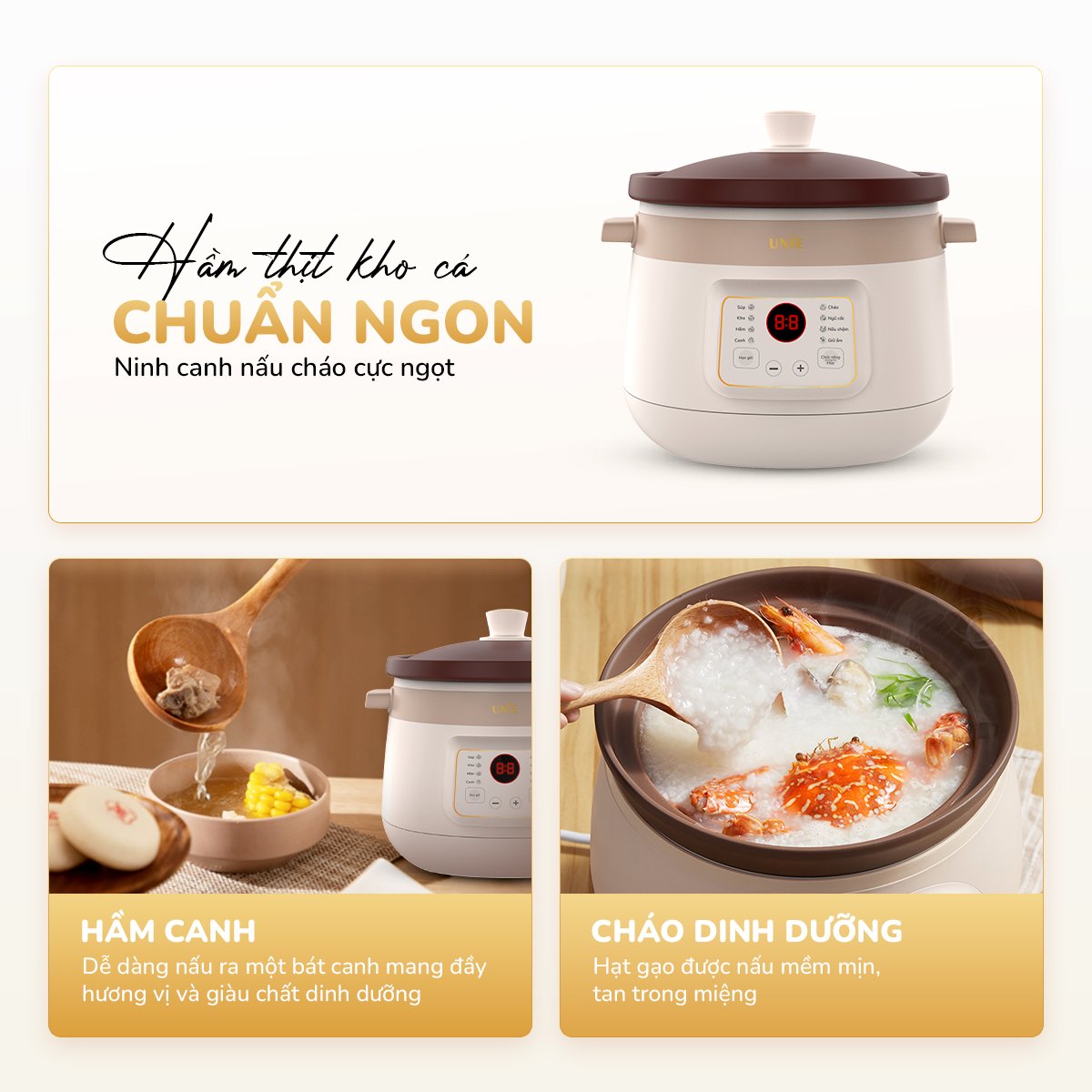 Nồi kho hầm đa năng UNIE USC308 dung tích 3L, lòng nồi gốm tử sa, 8 chức năng kho hầm_thumbnail_11