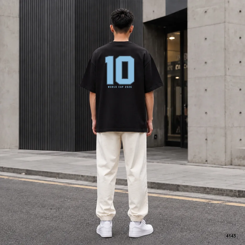Áo thun nam form rộng phong cách varsity số 10 cổ điển Polux Club 4145_thumbnail_5