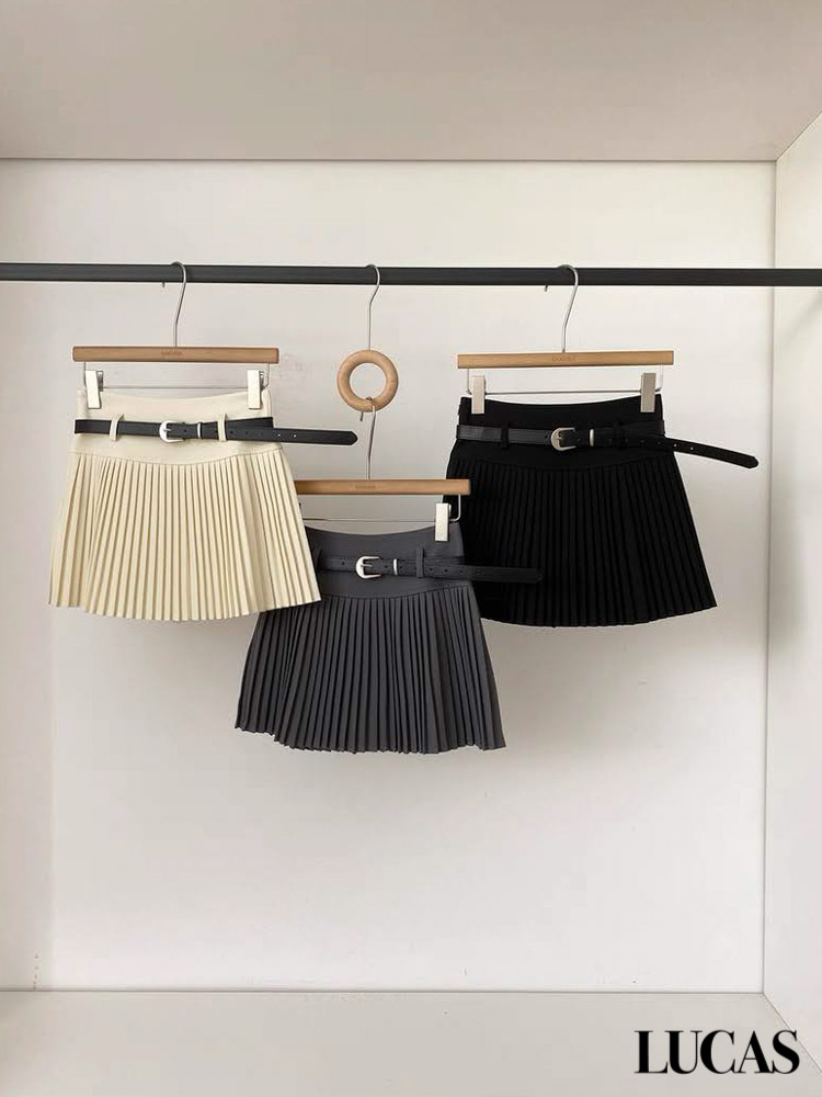 Chân váy xếp ly hạ eo + belt da đen_thumbnail_2