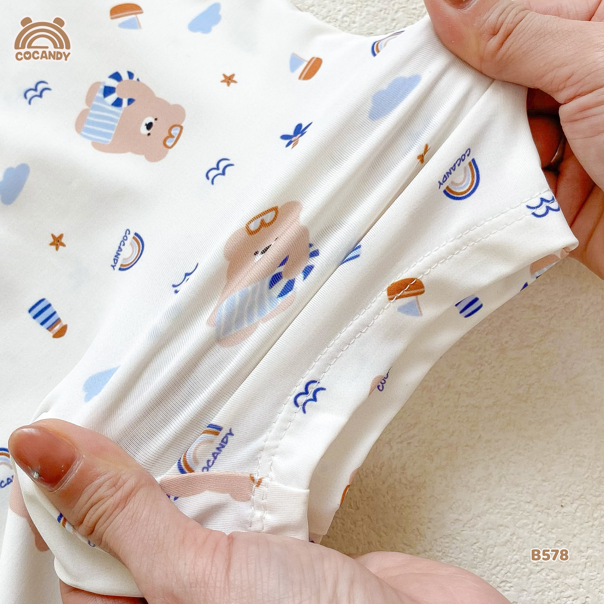 Bộ bơi cộc liền BE hình gấu nâu cute_thumbnail_3