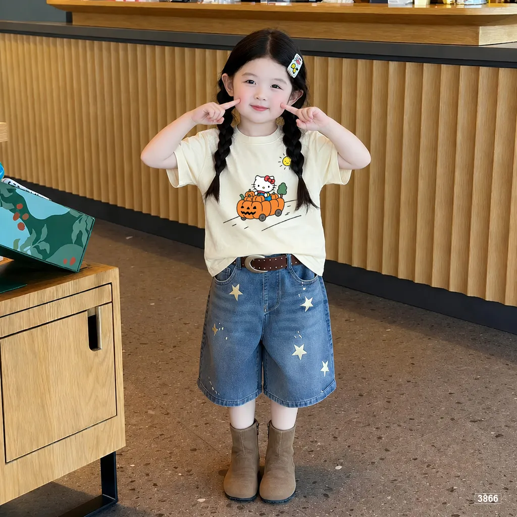 Áo thun bé gái form rộng Kittie Pumpkin Kado 3866_thumbnail_5