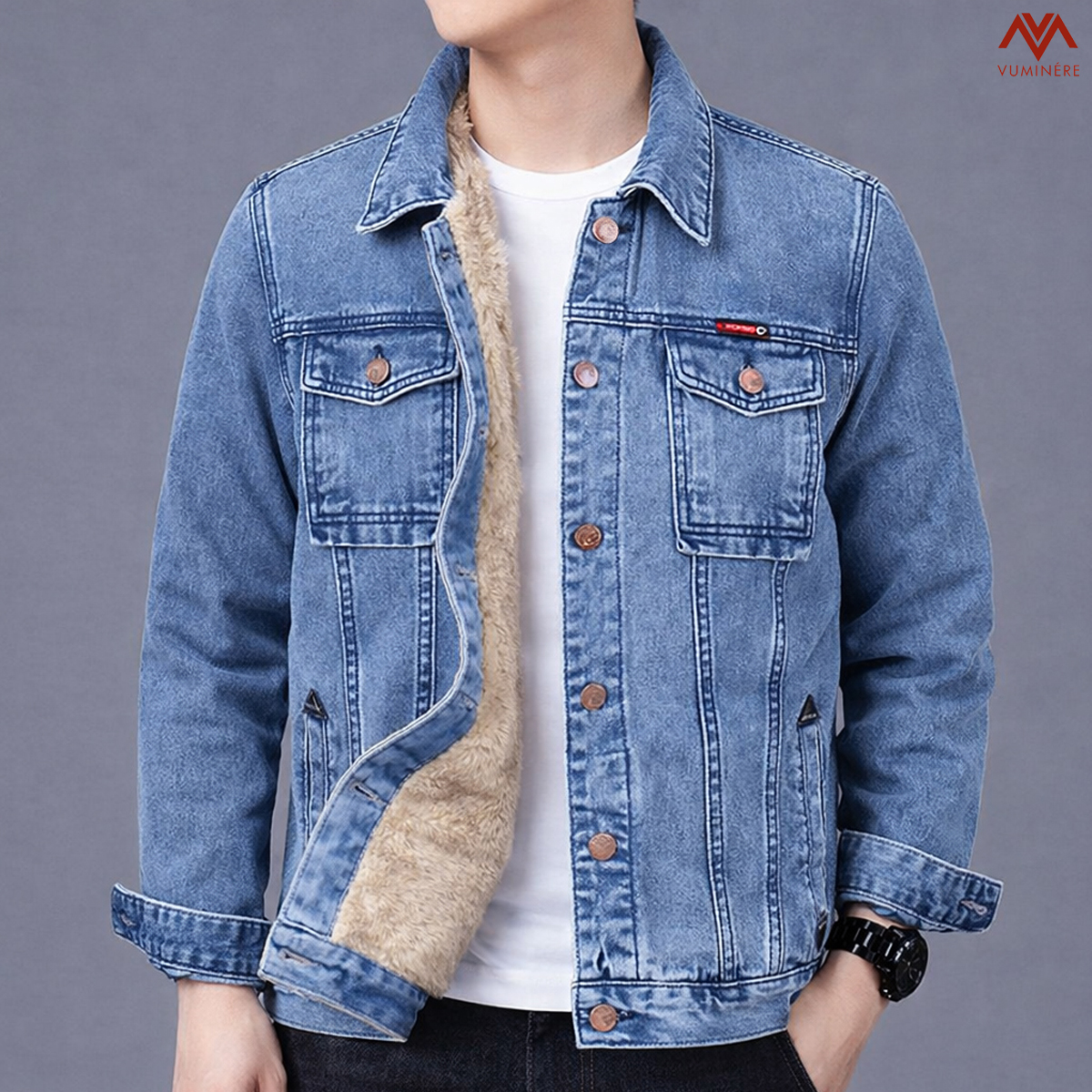 Áo khoác lót lông Jacket Jeans nam ( AV1 )