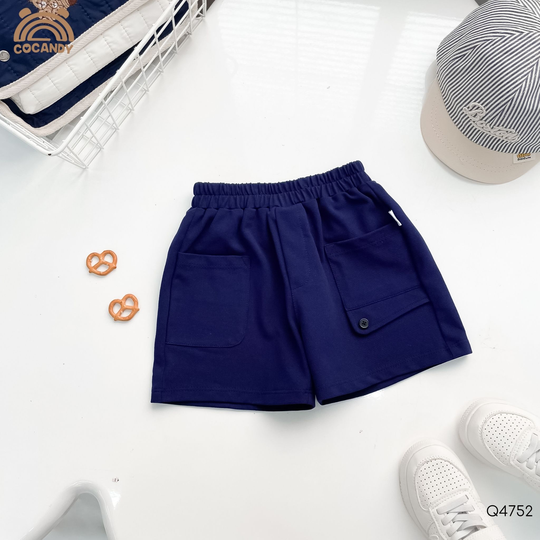 Quần cộc thun XANH NAVY túi can chéo cúc_thumbnail_3