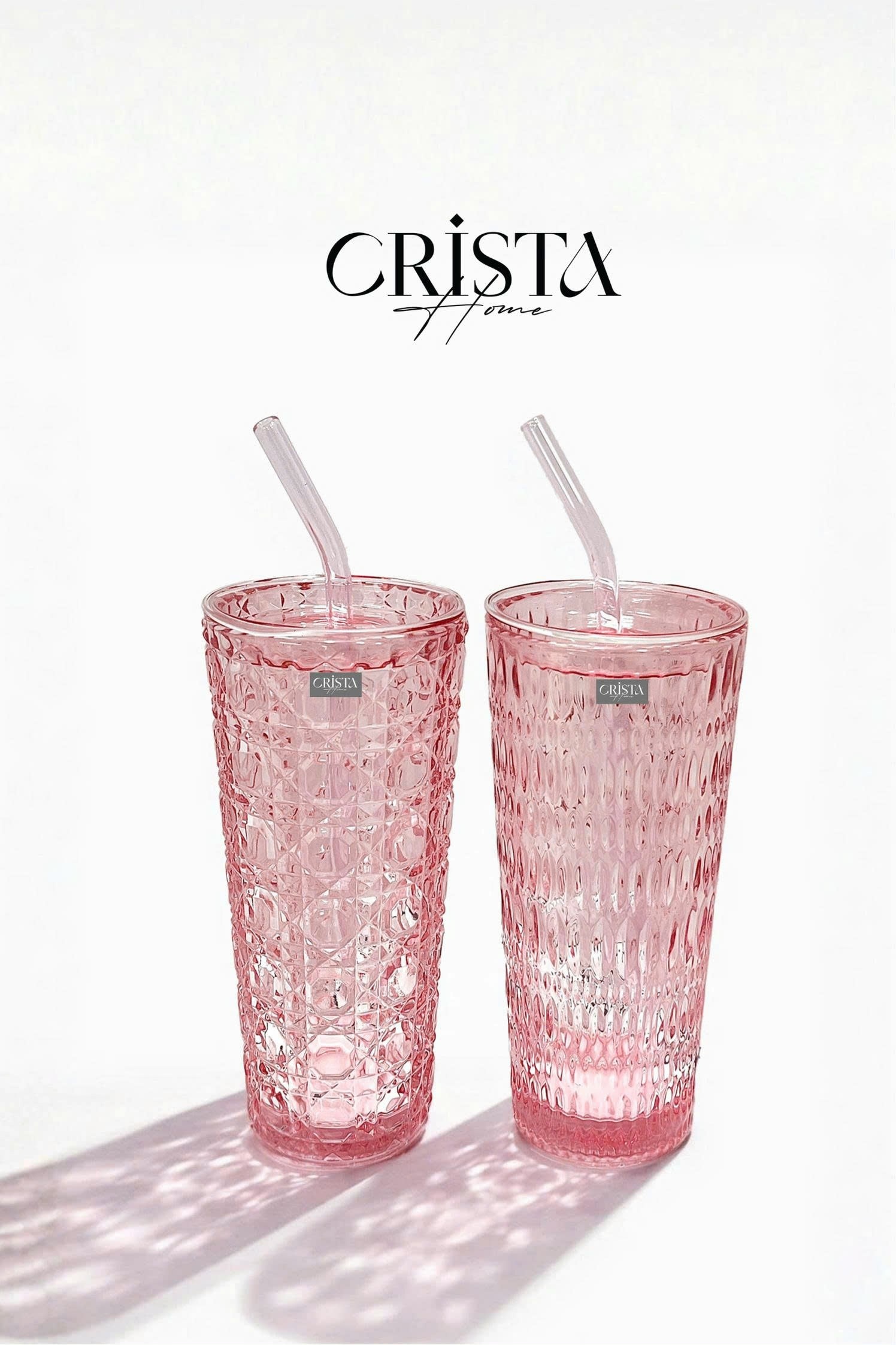 Bộ 2 cốc thủy tinh cao kèm ống hút 500 ml CRISTA HOME, 60243_thumbnail_4