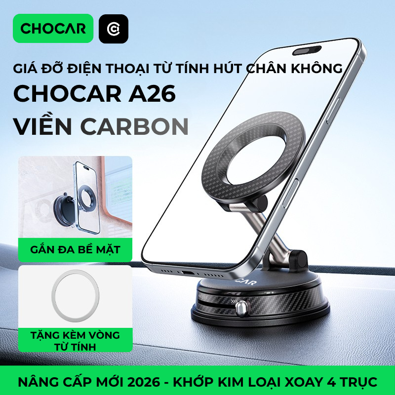 Giá Đỡ Điện Thoại Ô Tô CHOCAR A26 Xoay 1080° Hít MagSafe_thumbnail_3
