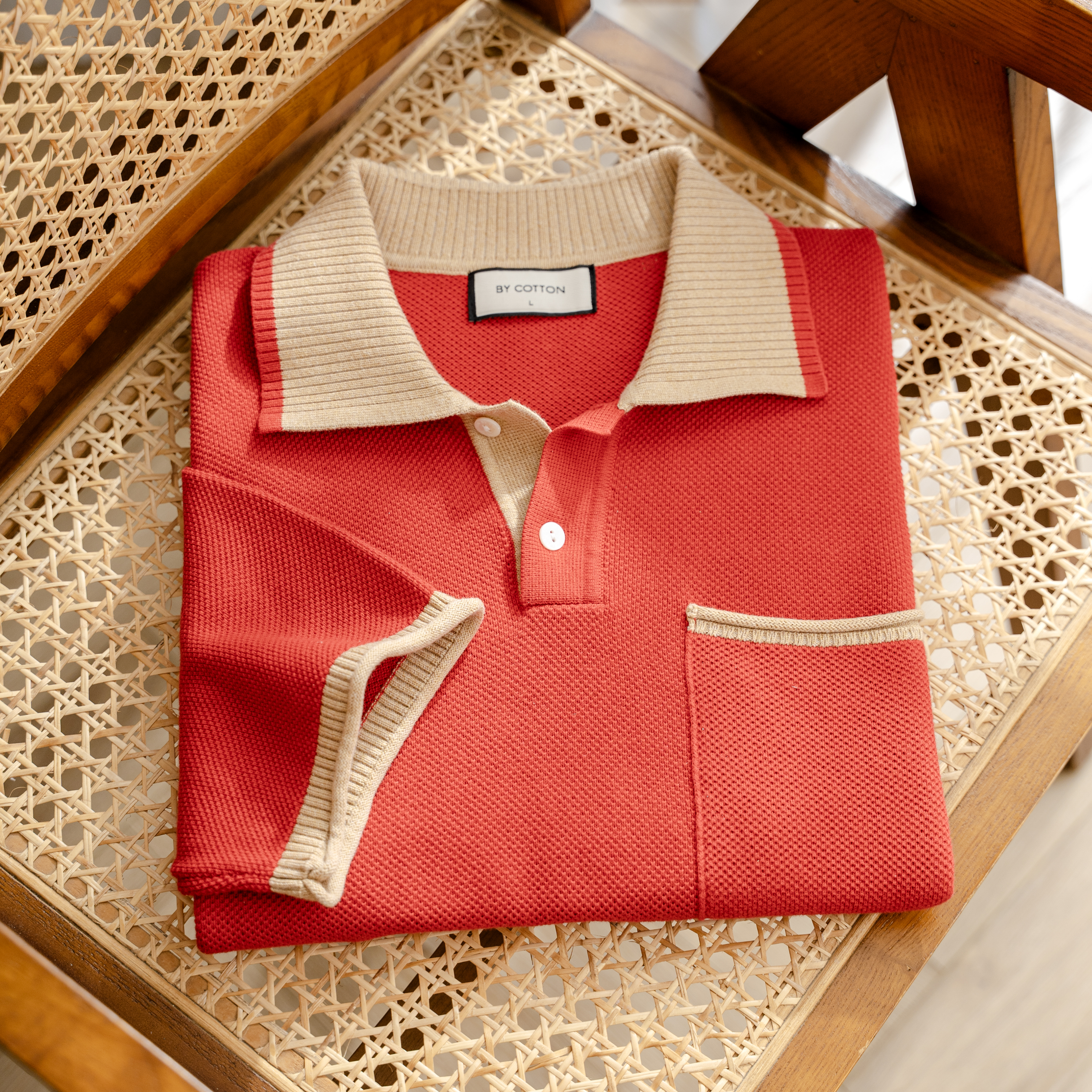 Áo Polo Dệt Kim By Cotton Melange Phối Bo_thumbnail_6