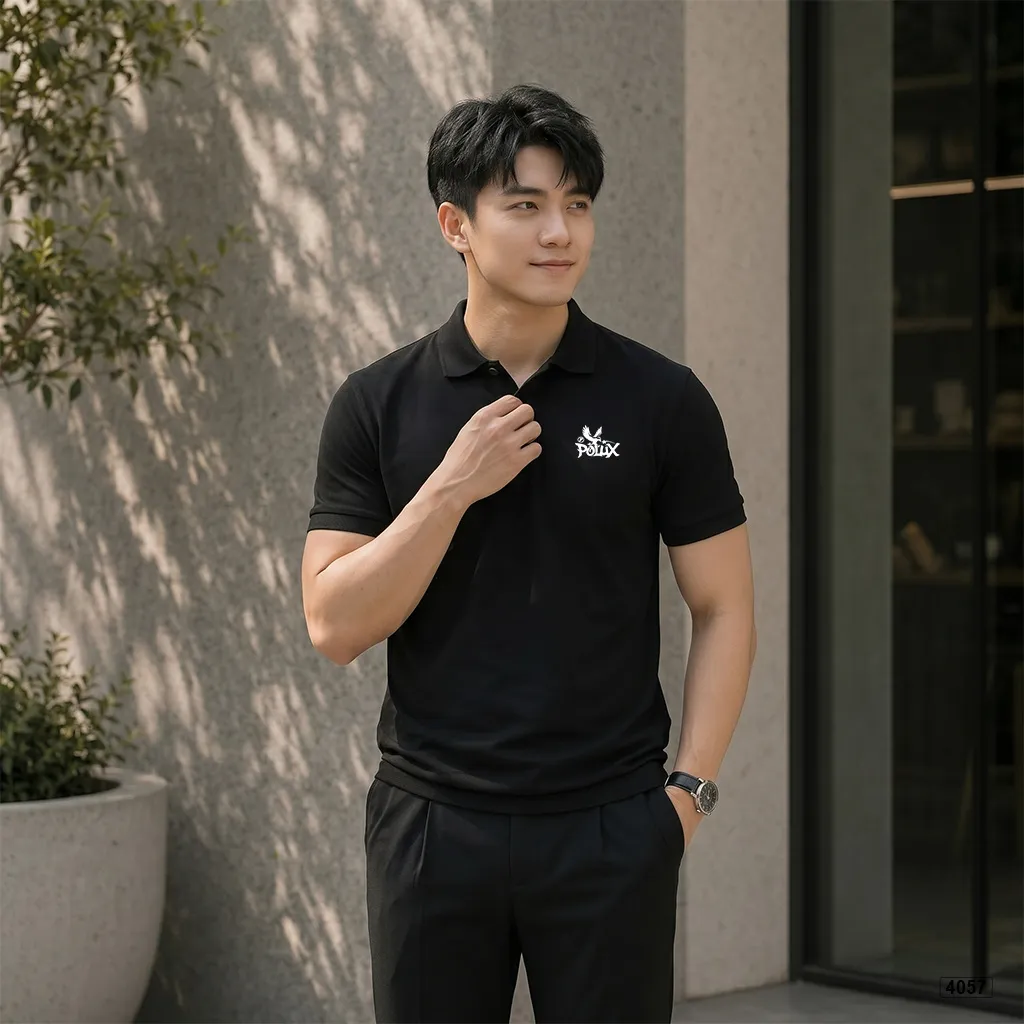 Áo polo nam chất poly thoáng mát basic logo Polux 4057_thumbnail_6