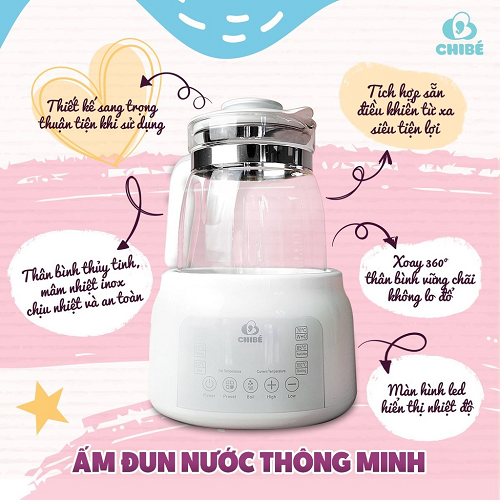 Ấm Đun Nước Thông Minh CHIBE tùy chỉnh nhiệt độ, giữ nhiệt 72H