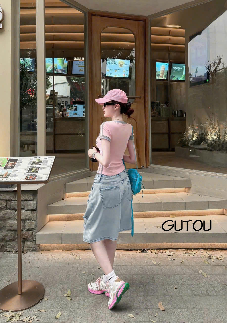 [ GUTOU ] Quần Jean Lửng Wash Rách Trendy Fit_thumbnail_2