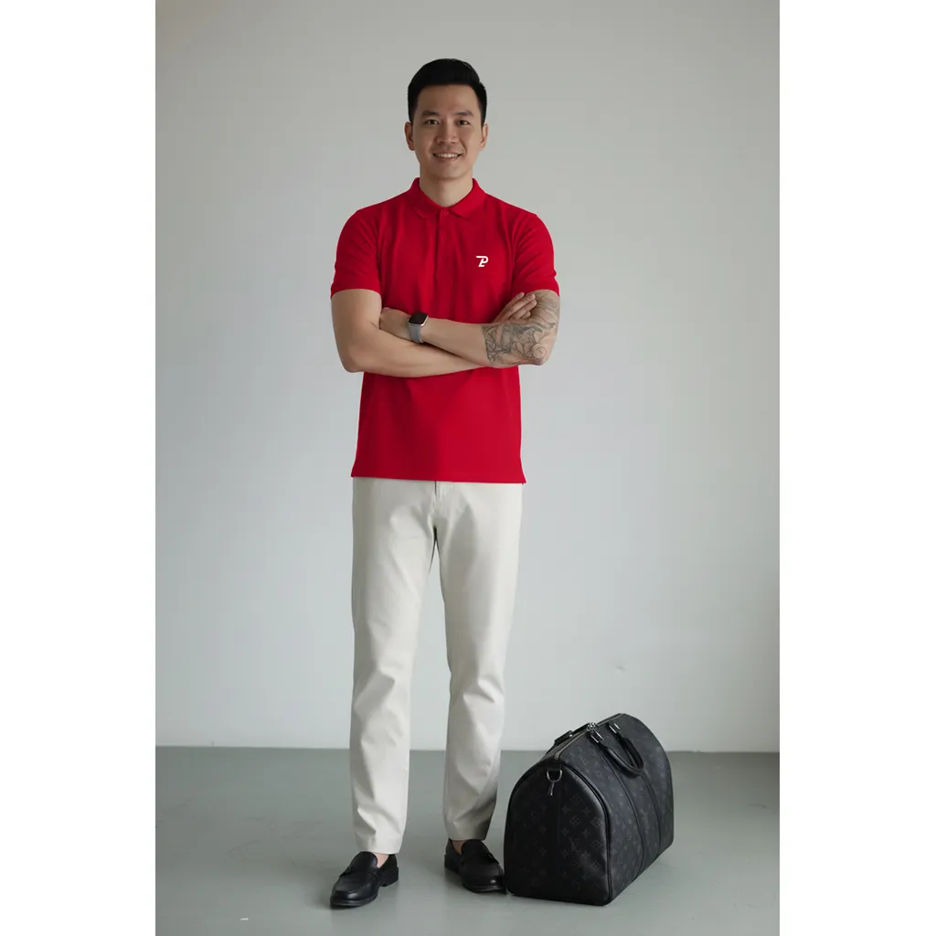 Áo polo nam form vừa hoạt tiết nhỏ đơn giản dễ phối Polux 3380_thumbnail_4