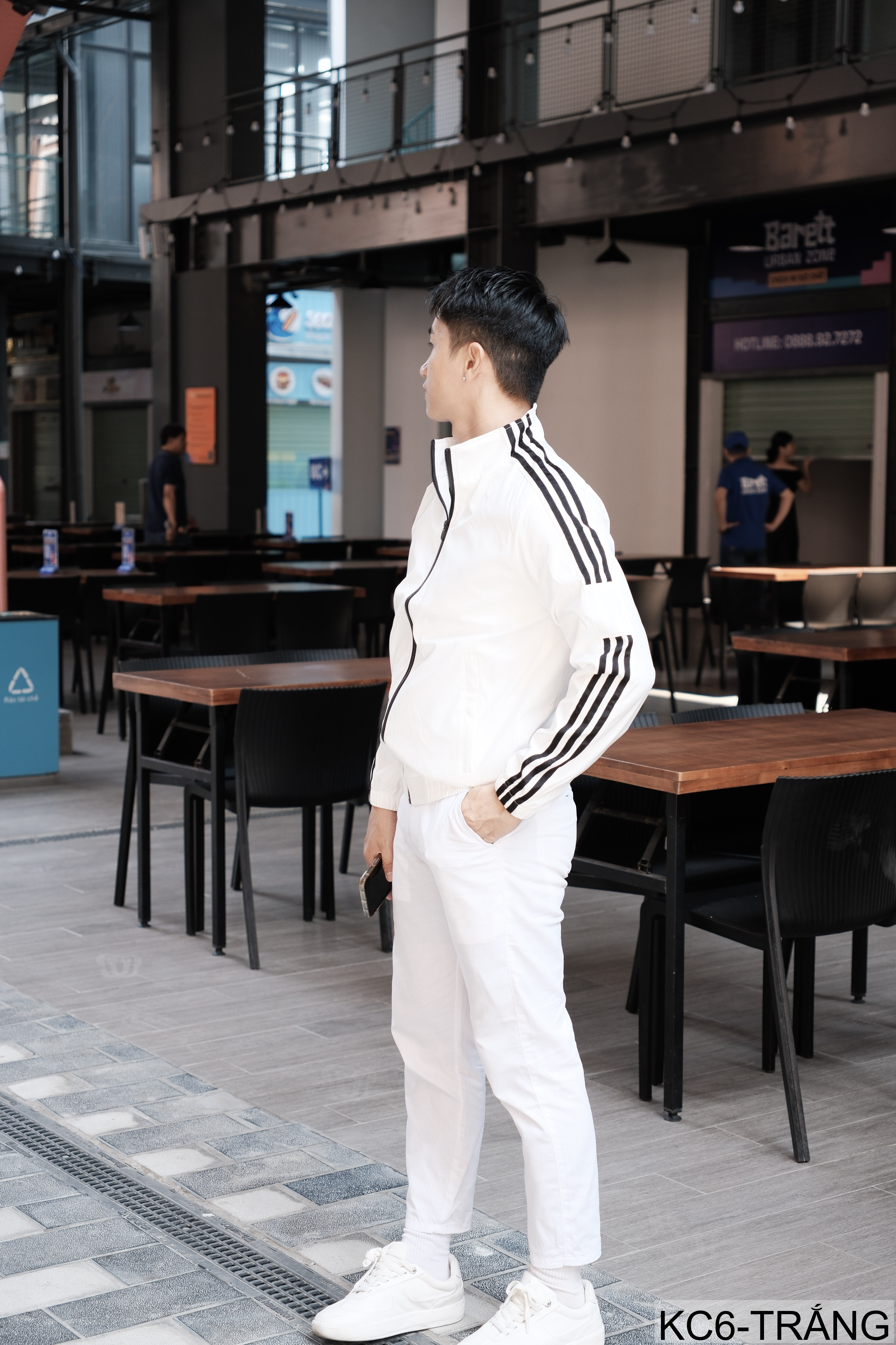 KC6 - Áo khoác nam thể thao cổ đứng tay dài chống mài mòn, thoáng khí, 3 màu trắng xanh lá đen_thumbnail_7