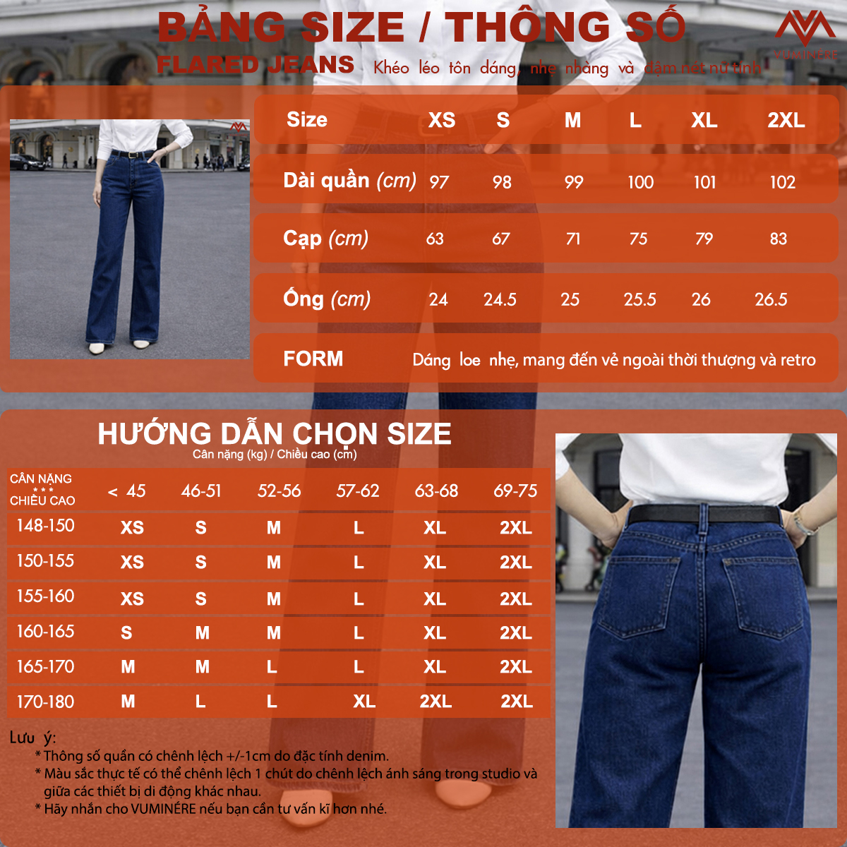 Quần Jeans nữ VUMINÉRE - Flared Jeans dáng loe nhẹ, mang đến vẻ ngoài thời thượng và Retro_thumbnail_2