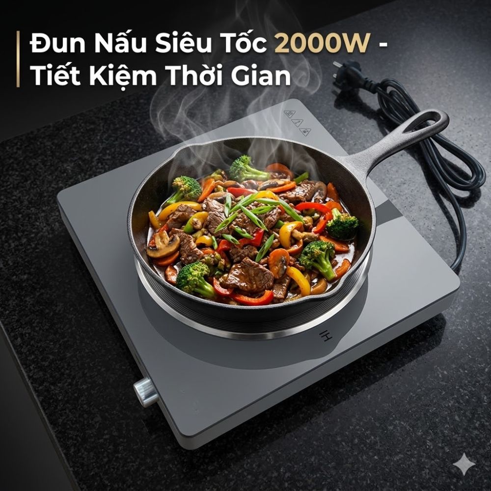 Bếp Từ Đơn Mishio MK448 Công Suất 2000W - Mặt Kính Kanger Hạng A_thumbnail_4