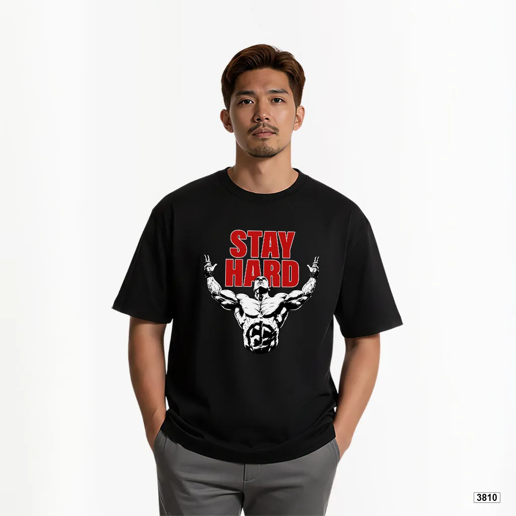 Áo thun nam form rộng style thể thao Stay Hard TeePrint 3810_thumbnail_3