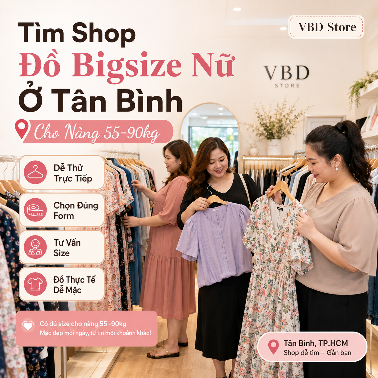 Tìm Shop Đồ Bigsize Nữ Ở Tân Bình Cho Nàng 55–90kg