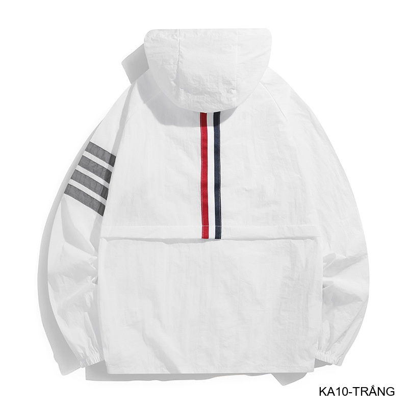 KA10 - Áo chống nắng nam nữ siêu mỏng thoáng khí, form rộng, tay dài có mũ, 3 màu xanh đậm trắng xám_thumbnail_15