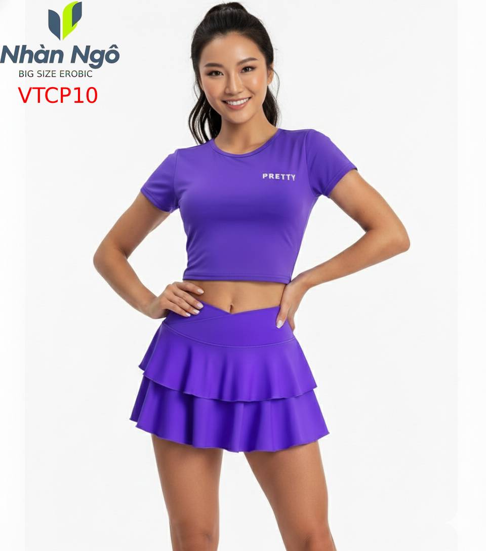 Bộ áo croptop +váy tầng đỏ