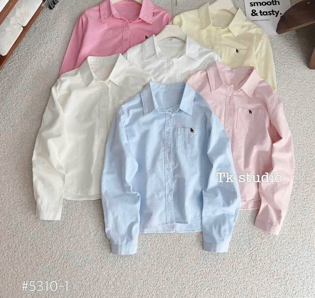 Áo Sơ Mi Nữ Oversize TD crt 1 túi thêu hươu 004.231 (C) (0687)_thumbnail_1