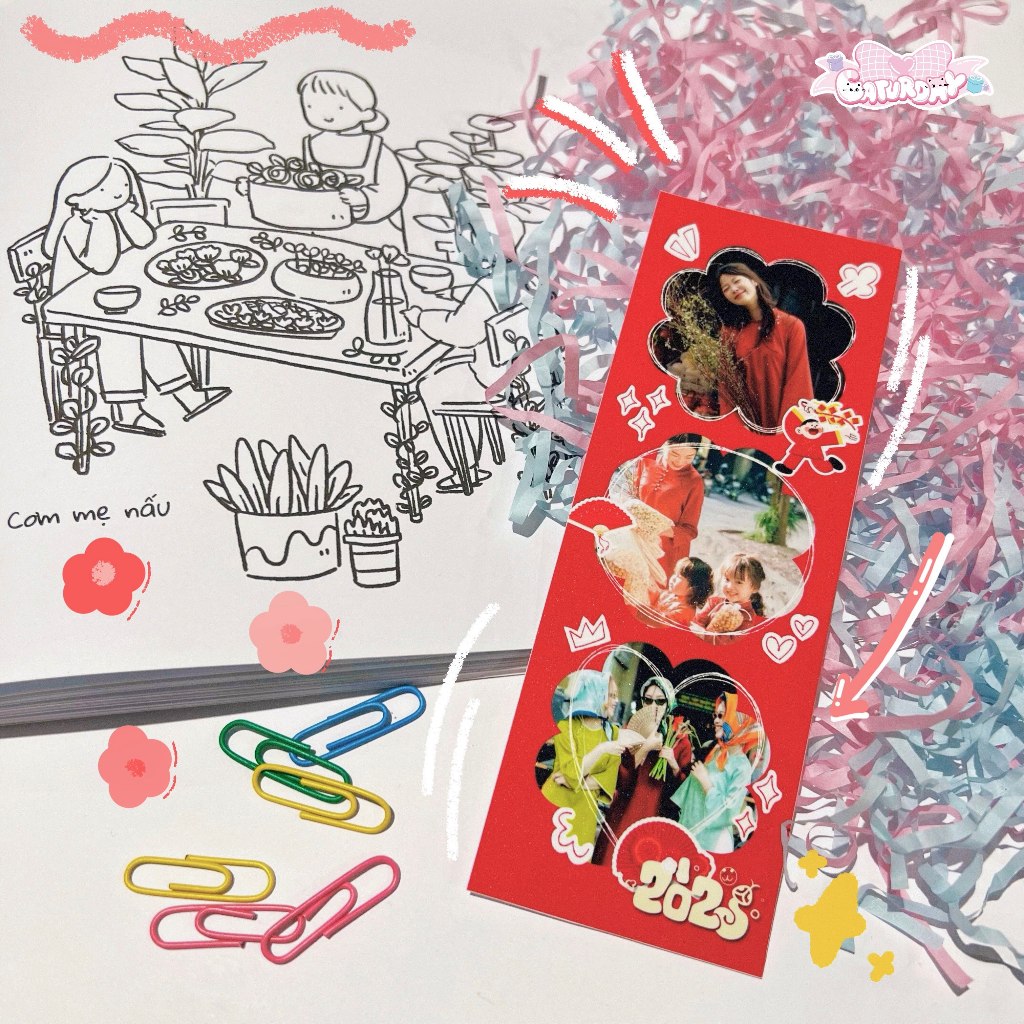 Set 4 ẢNH PHOTOSTRIP Valentine - Tết tone đỏ
