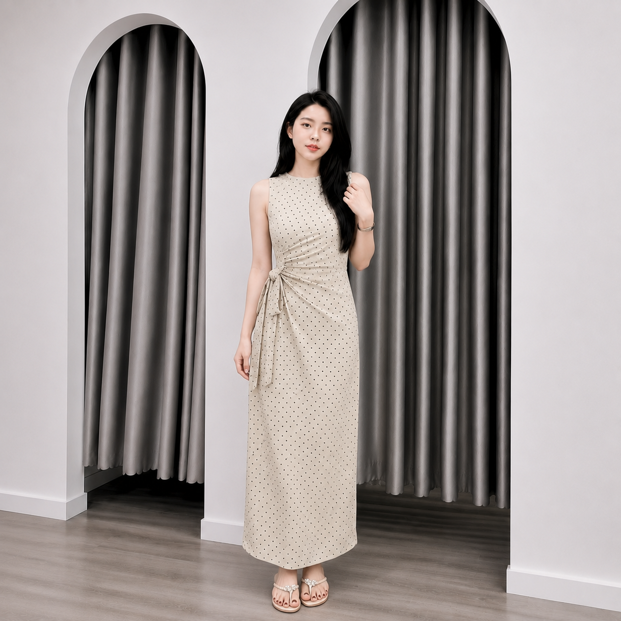 Váy dài chấm bi 1291