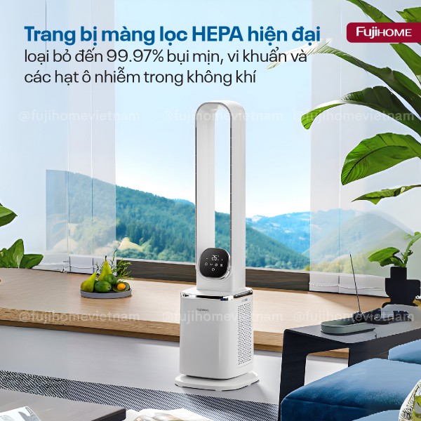 Quạt không cánh tích hợp lọc không khí cao cấp HEPA và Ion Fujihome BF-05R-HEPA ._thumbnail_3