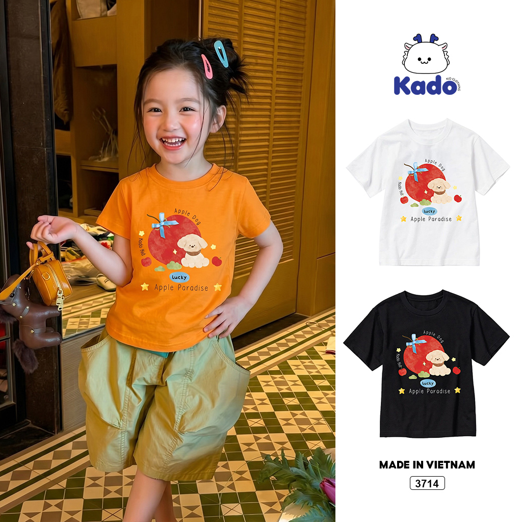 Áo thun bé trai bé gái hoạt hình cún siêu yêu Kado 3714