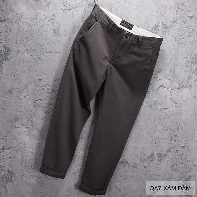 QA7 - Quần Ống Rộng Nam Phong Cách Nhật Bản Cổ Điển, Chất Cotton Mềm Mại, Dễ Phối Đồ 4 Mùa_thumbnail_15