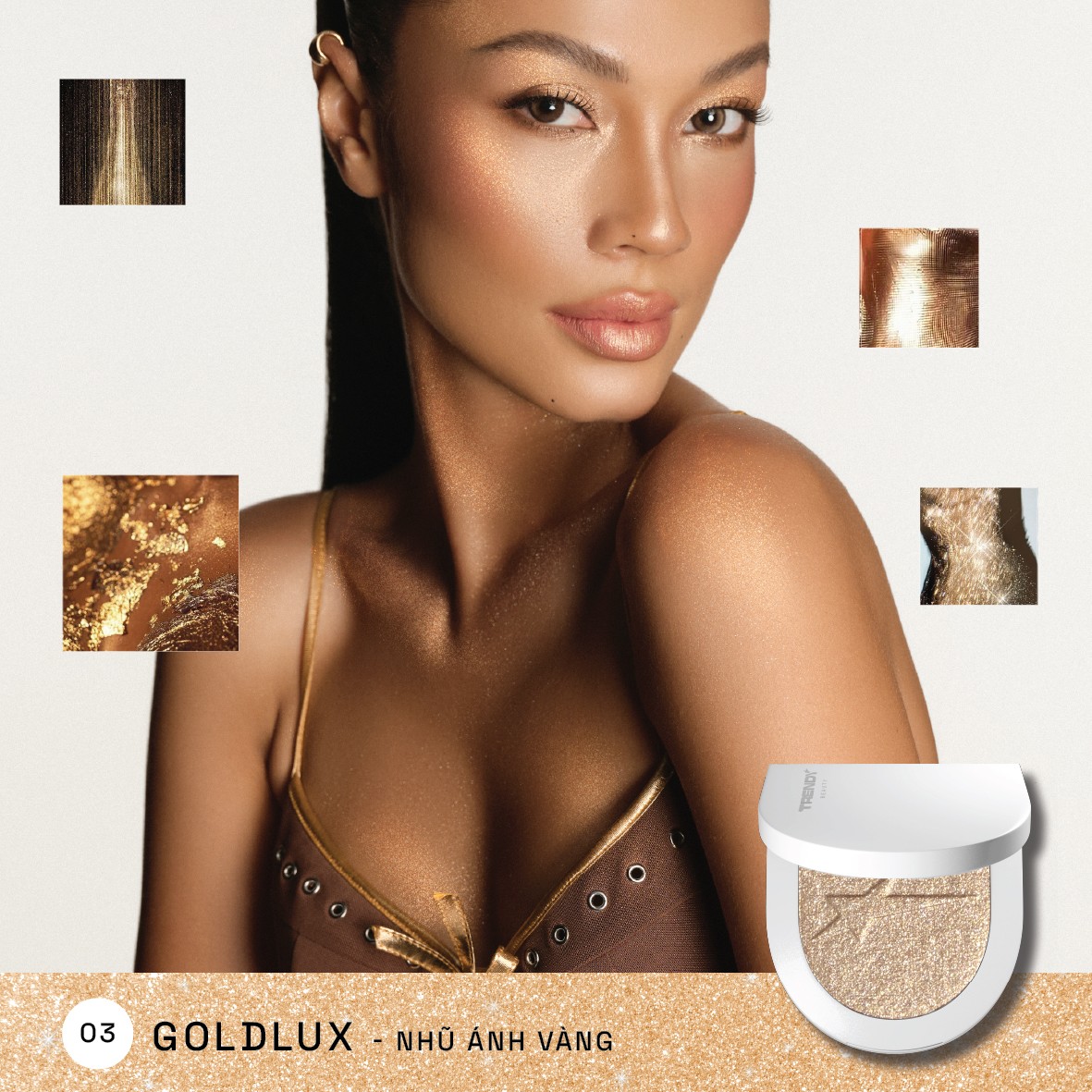 CHROMARISE HOLO HIGHTLIGHTER TRENDY BEAUTY (Màu 03 Gold Lux)