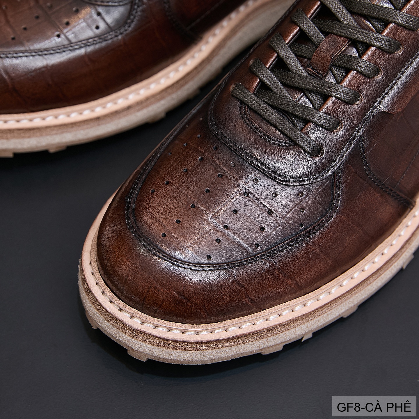 GF8 - Giày thể thao nam cổ thấp da bò họa tiết cá sấu đế Goodyear phong cách casual_thumbnail_13