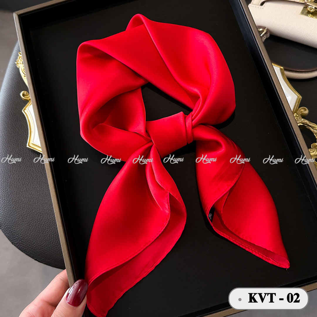KHĂN LỤA VUÔNG TRƠN (KVT-02 ĐỎ TƯƠI)