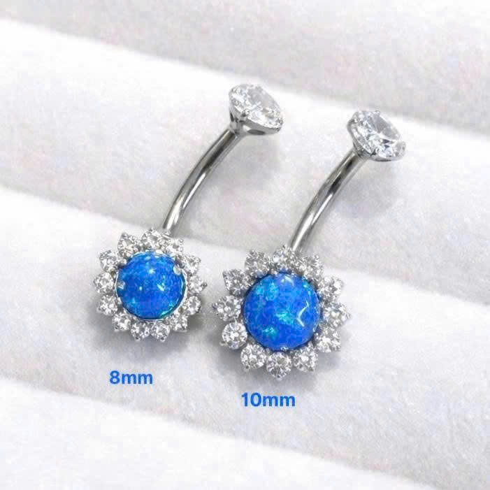 Rốn titan đá xanh opal viền kim cương 10mm_thumbnail_2