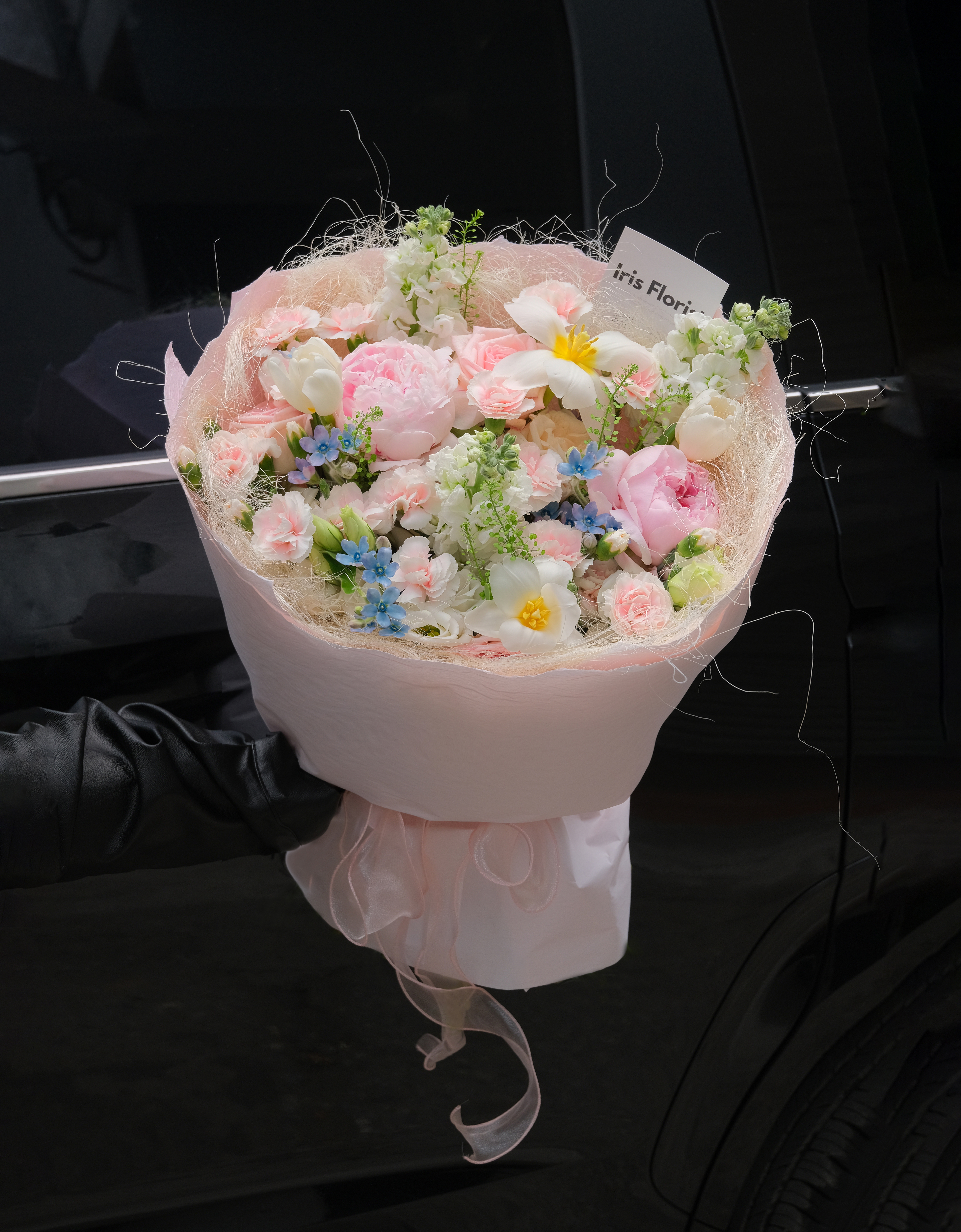 Bó Peony mix style Garden - Mix sơ và giấy xé