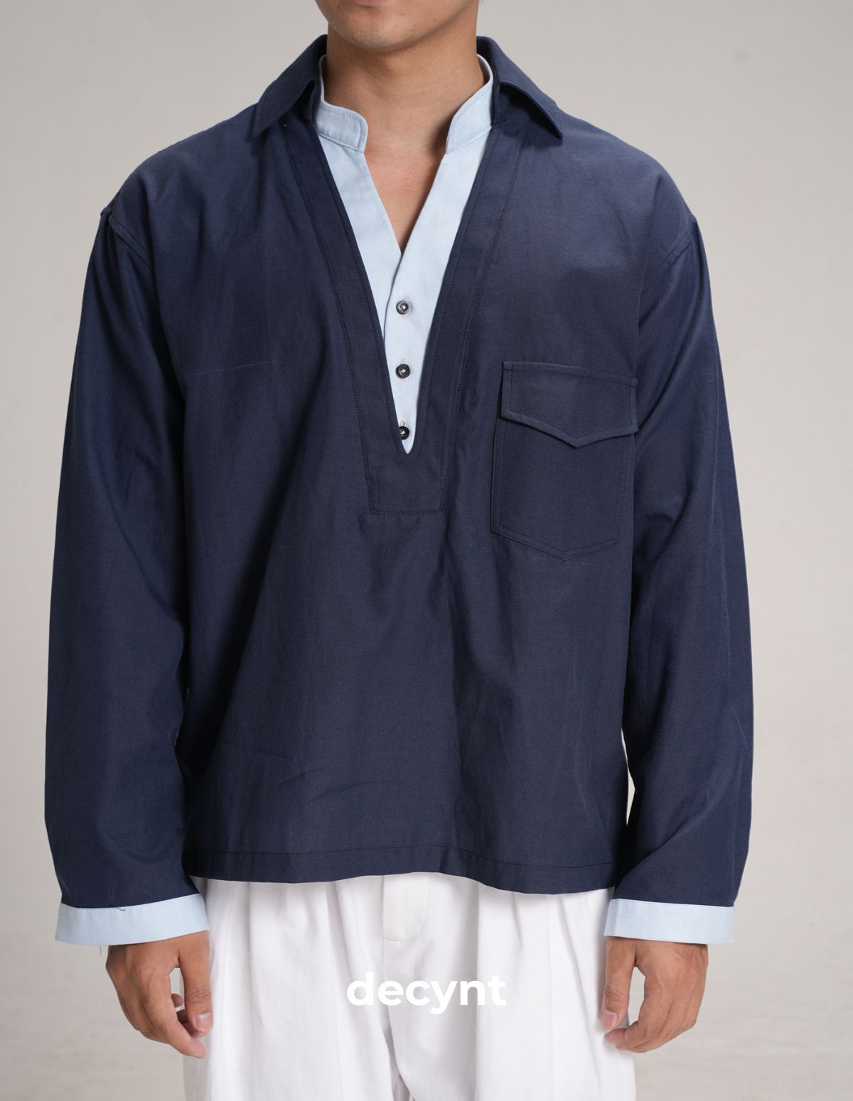 decynt Shirt 05 - Áo sơ mi phối layer chất liệu cotton pha_thumbnail_9