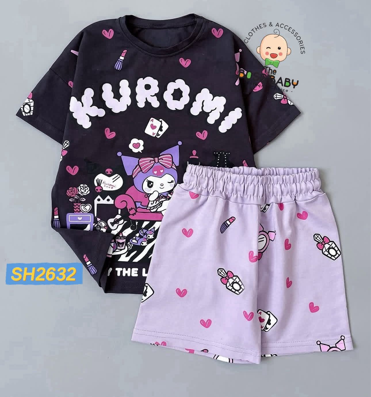 Set bộ cotton đen tím TIM KUROMI_thumbnail_1