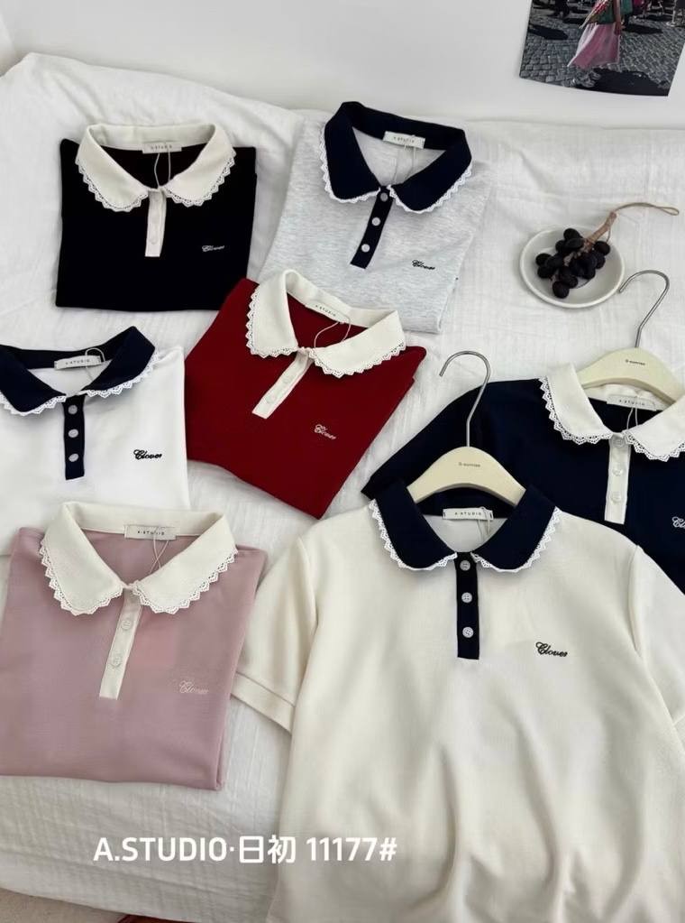Áo Polo Nữ Basic pha màu viền ren CLORIOI LUH.11177  (C) (0687)_thumbnail_0